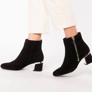 DKNY Black Suede Heel Booties Size 7M NEW
